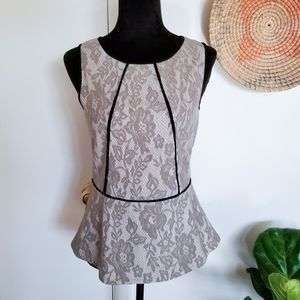 Anthropologie Sparrow Lace Overlay Peplum Blouse